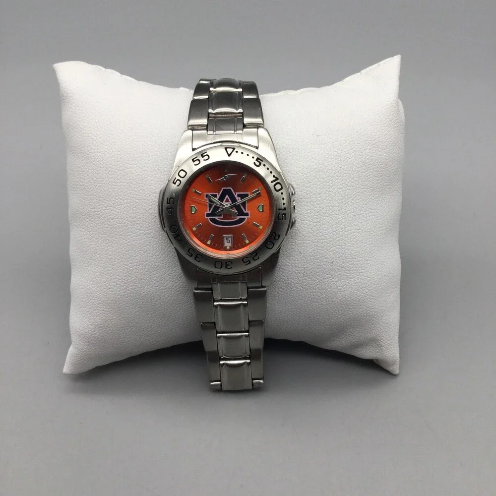 Sun Time Womens Watch 28mm Auburn University Auburn Tigers Date New Battery 7.5